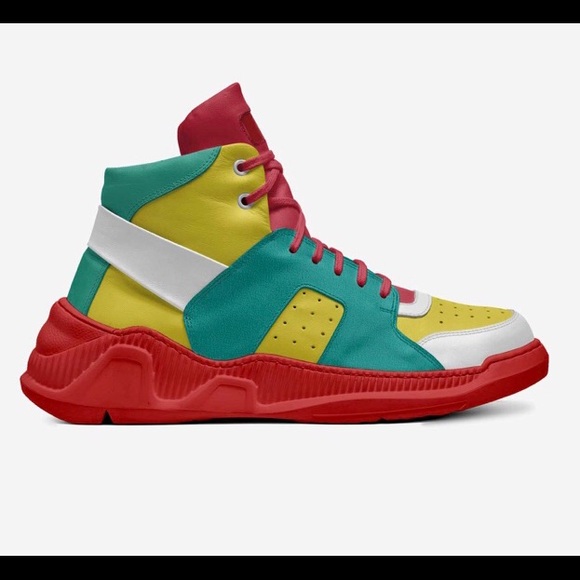 Ferus high top Luxury Italian made Sneakers Mens - Picture 2 of 4